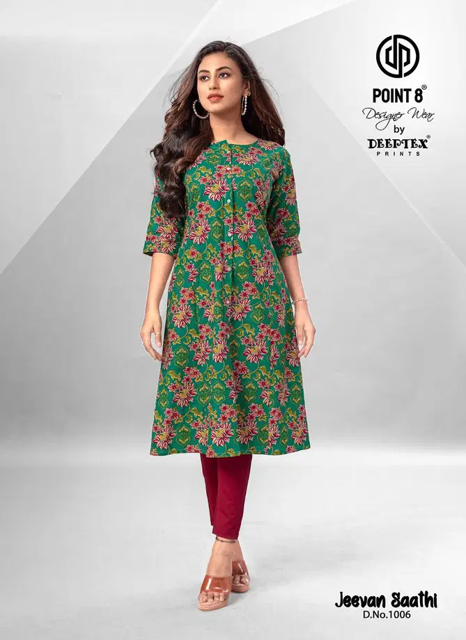 Jeevan Sathi Vol 1 By Deeptex A Line Cotton Printed Kurti Wholesale Shop In Surat